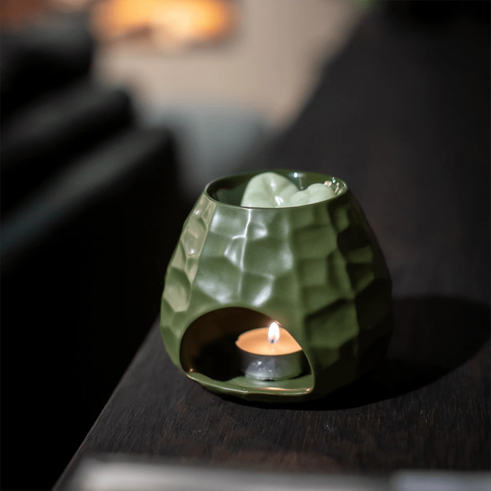 Geurchips Brander Gebeiteld Bol Leger Groen - ScentChips 4 Geurchips Brander Gebeiteld Bol Leger Groen - ScentChips - Afbeelding 2