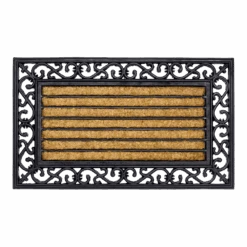 HAMAT Impala Brush Rectangle Kokosmat - 75x45cm - Naturel/Zwart - Deurmat