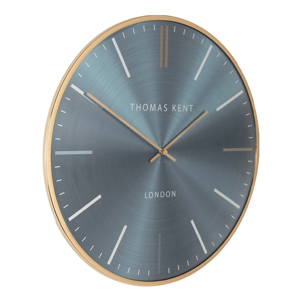 Klok Oyster Staal Blauw/goud U00f8 40 Cm - Wandklok