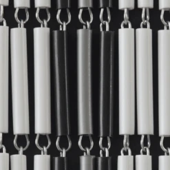 Vliegengordijn Banen - Wit/Zwart/Zilver - 90 X 210cm - Sun-Arts -Huisdecoratie vliegengordijn banen wit zwart zilver 90 x 210cm sun arts 90 3 2