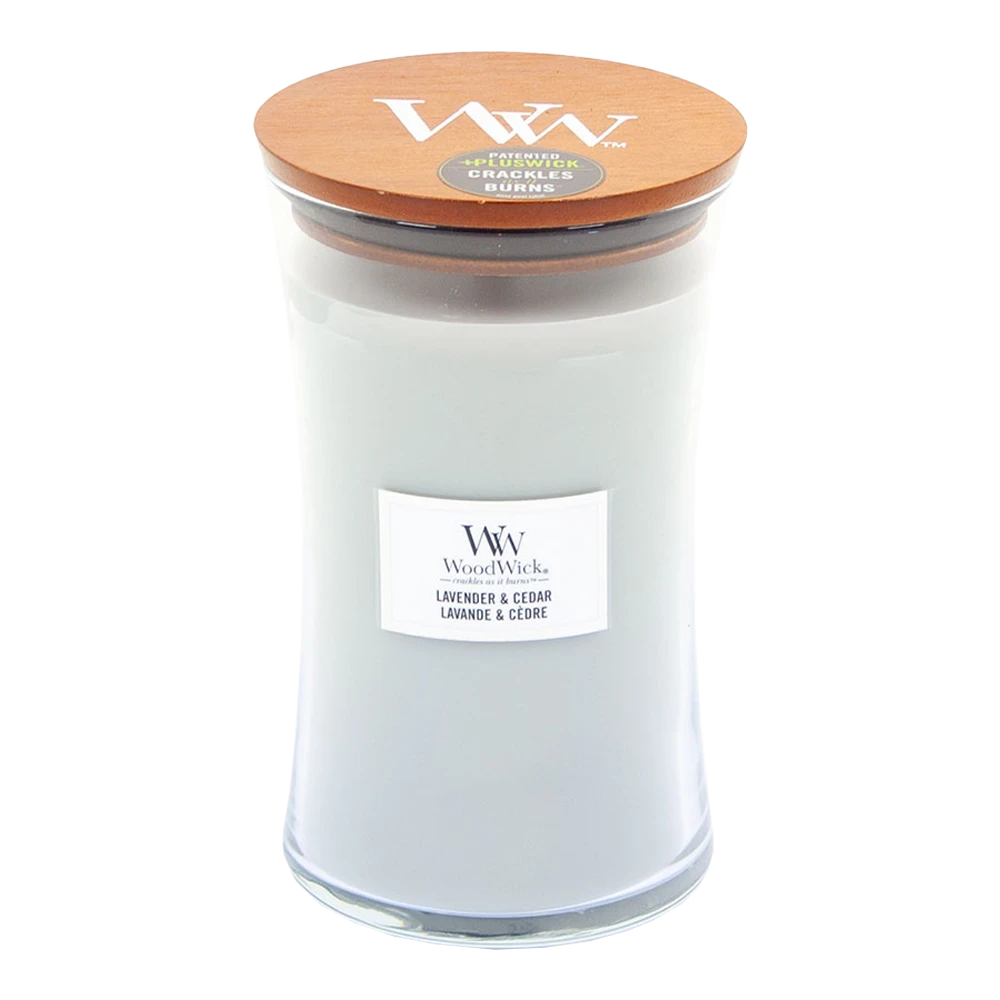 Woodwick Lavender & Cedar Large Candle - Geurkaars 3 Woodwick Lavender & Cedar Large Candle - Geurkaars