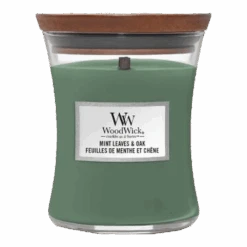 Woodwick Mint Leaves & Oak Medium Candle - Geurkaars