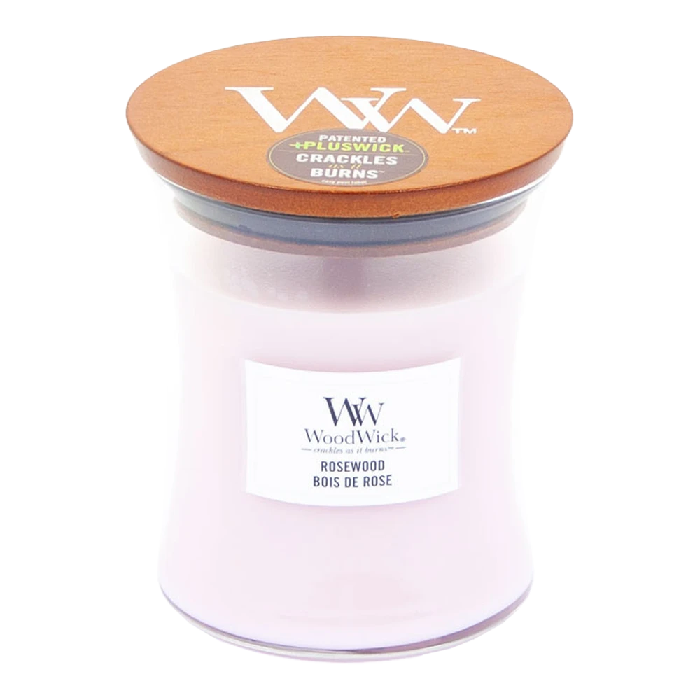 Woodwick Rosewood Medium Candle - Geurkaars 3 Woodwick Rosewood Medium Candle - Geurkaars