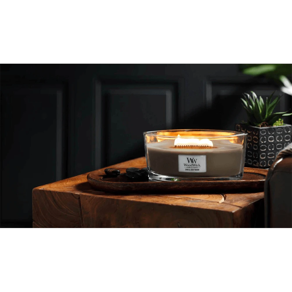 Woodwick Sand & Driftwood Ellipse Candle - Geurkaars 4 Woodwick Sand & Driftwood Ellipse Candle - Geurkaars - Afbeelding 2