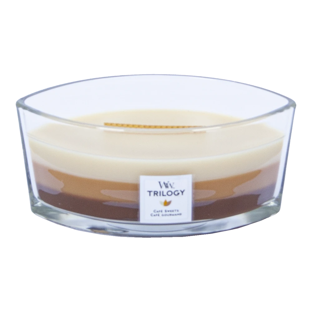 Woodwick Trilogy Cafu00e9 Sweets Ellipse Candle - Geurkaars 4 Woodwick Trilogy Cafu00e9 Sweets Ellipse Candle - Geurkaars - Afbeelding 2