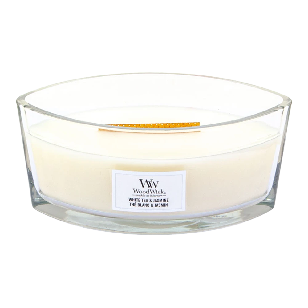 Woodwick White Tea & Jasmine Ellipse Candle - Geurkaars 4 Woodwick White Tea & Jasmine Ellipse Candle - Geurkaars - Afbeelding 2