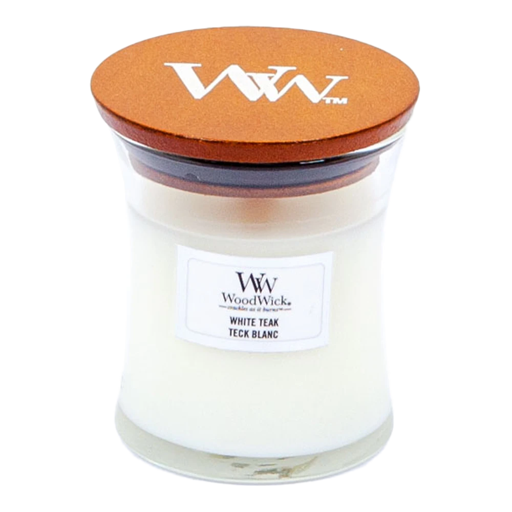 Woodwick White Teak Mini Candle - Geurkaars 3 Woodwick White Teak Mini Candle - Geurkaars